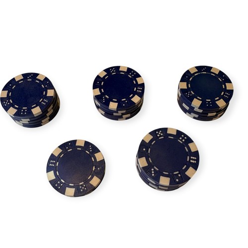 Blue dice striped poker chips - striped,